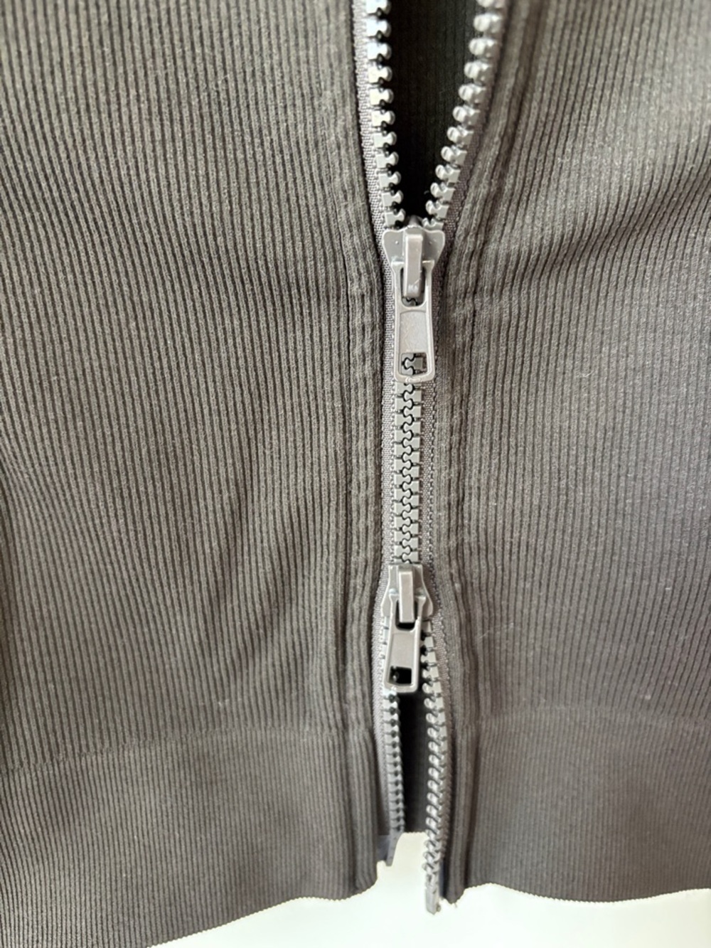 SET Active Sculptflex Jacket Ribbed in Espresso Brown Zip Front Cropped Size S - Picture 4 of 7